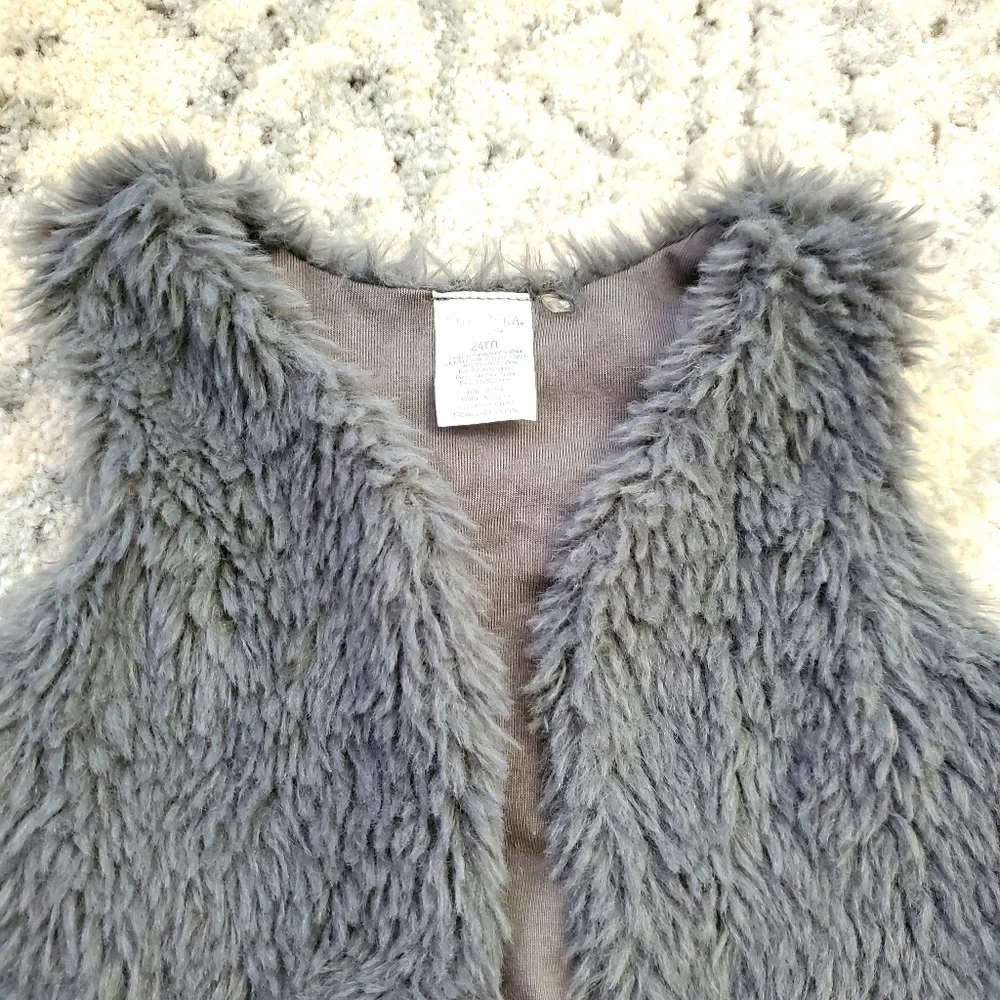 Kyle & Deena 24M‎ Gray Fur Vest Toddler Girls